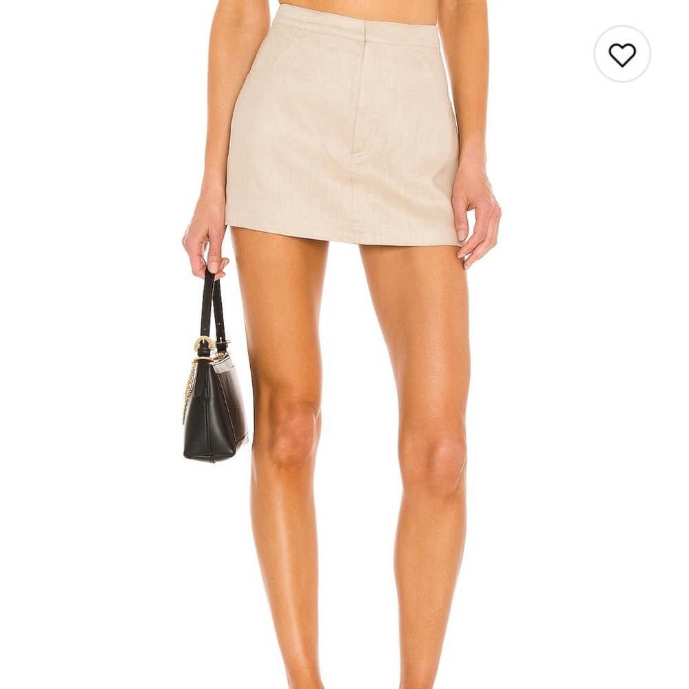 L'Academie Beige Mini Skirt